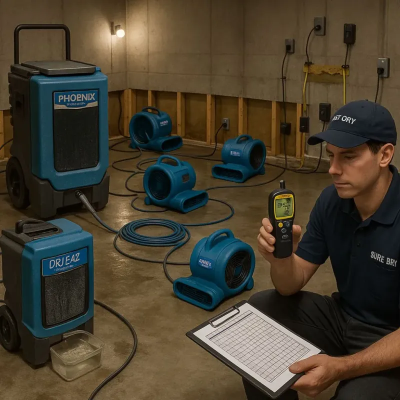 Structural Drying and Dehumidification process in Wind Point, WI